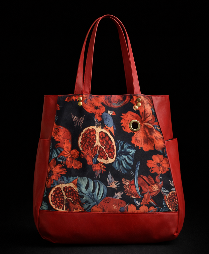 Czerwona Shopper Z Tkaniny