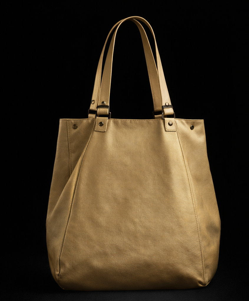 Beżowa Shopper Z Eco-Skóry